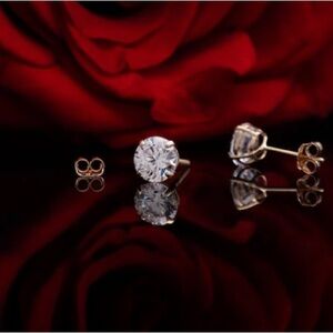 Moisenite 925 Gold Elegant Gold and Silver Stud Earrings